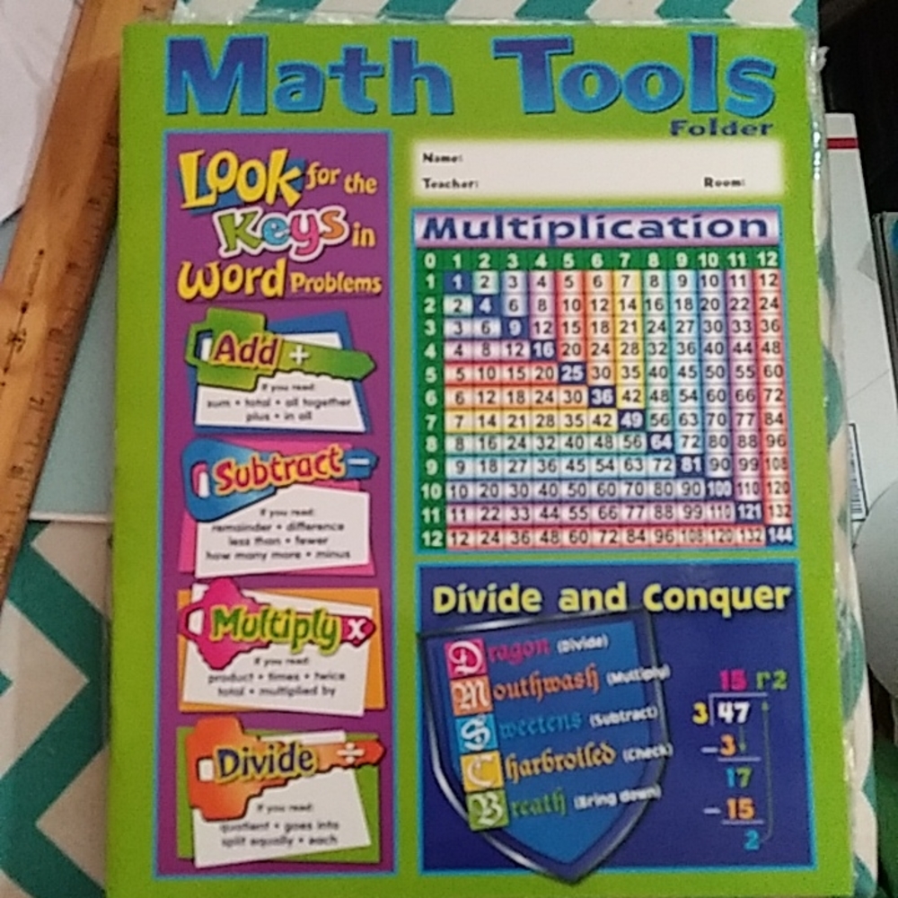 NWT Math Reference Four-Pocket Folder